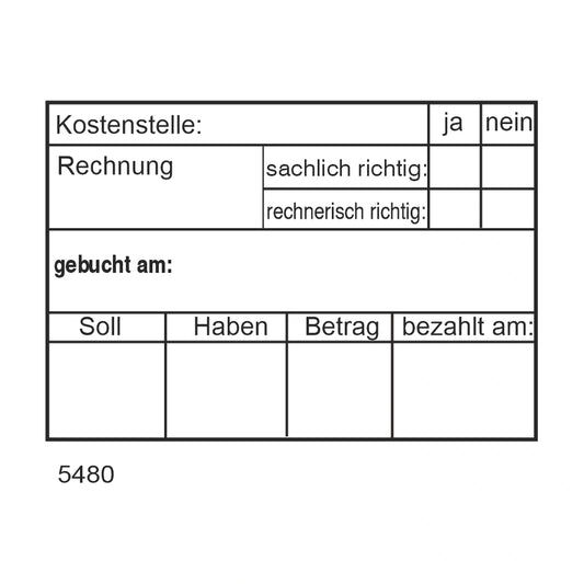 Rechnungsprüfstempel Soll/Haben & Kostenstelle – Stempelabdruck