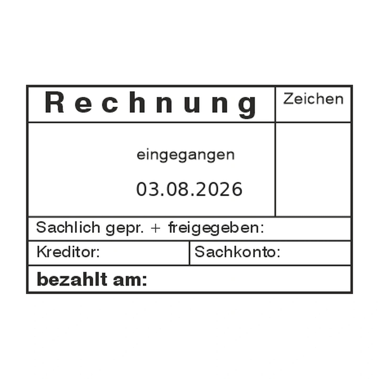 Rechnungsprüfstempel Kreditor & Sachkonto – Stempelabdruck
