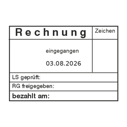 Rechnungsstatusstempel LS/RG-Prüfung & Zahlung – Stempelabdruck
