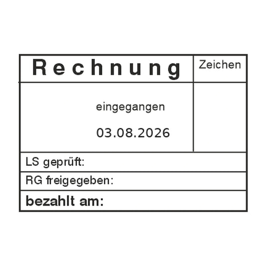 Rechnungsstatusstempel LS/RG-Prüfung & Zahlung – Stempelabdruck