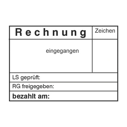 Rechnungsstatusstempel Eingang, LS/RG-Prüfung & Zahlung – Stempelabdruck