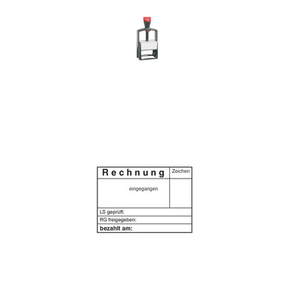 Rechnungsstatusstempel Eingang, LS/RG-Prüfung & Zahlung – Stempelgerät mit Abdruck