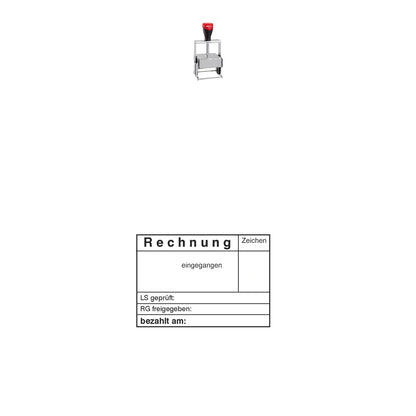 Rechnungsstatusstempel Eingang, LS/RG-Prüfung & Zahlung – Stempelgerät mit Abdruck