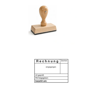 Rechnungsstatusstempel Eingang, LS/RG-Prüfung & Zahlung – Stempelgerät mit Abdruck