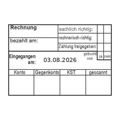 Rechnungsprüfstempel Buchung & Scan – Stempelabdruck