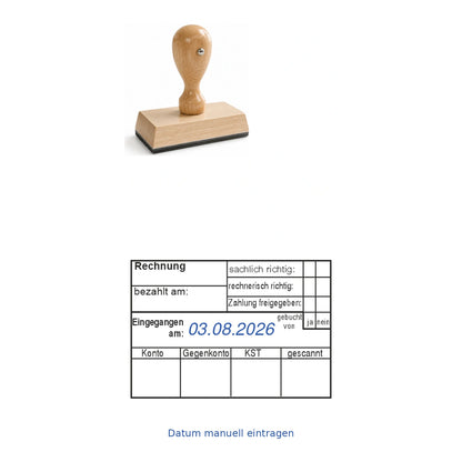 Rechnungsprüfstempel Buchung & Scan – Stempelgerät mit Abdruck