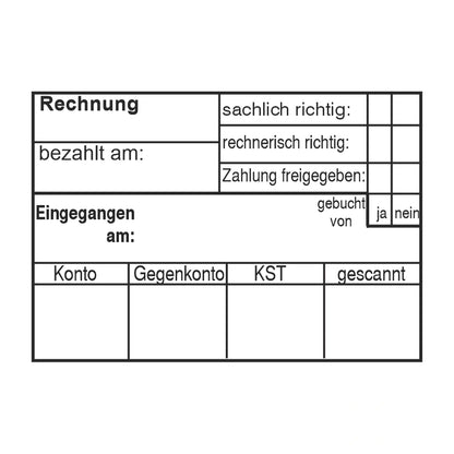 Rechnungsprüfstempel Buchung, Zahlung & Scan – Stempelabdruck