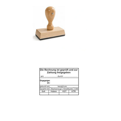 Rechnungsfreigabestempel Soll/Haben & Zahlungsart – Stempelgerät mit Abdruck