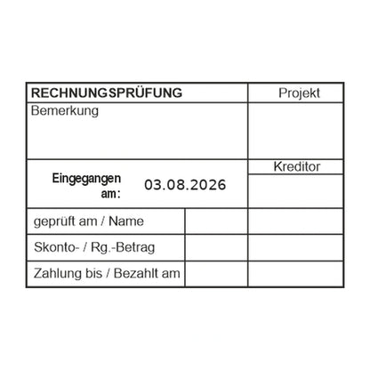 Projektrechnungsprüfstempel Skonto & Zahlungsfrist – Stempelabdruck