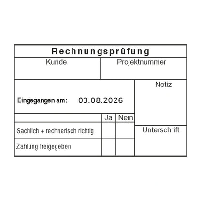 Kundenrechnungsprüfstempel Projekt & Freigabe – Stempelabdruck