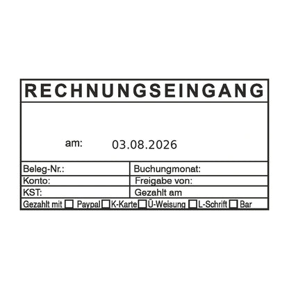 Rechnungseingangsstempel Zahlungsart & Buchungsmonat – Stempelabdruck