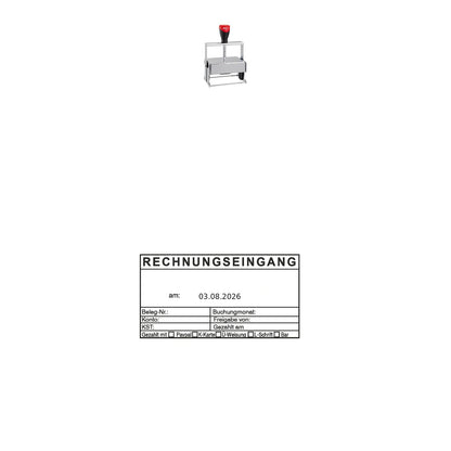 Rechnungseingangsstempel Zahlungsart & Buchungsmonat – Stempelgerät mit Abdruck