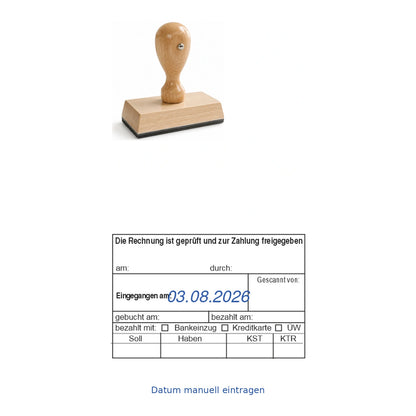 Rechnungsfreigabestempel Buchung & Zahlungsart – Stempelgerät mit Abdruck