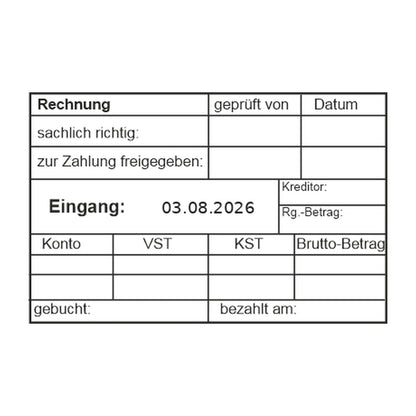 Rechnungsprüf- und Buchungsstempel Umsatzsteuer – Stempelabdruck