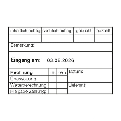 Rechnungseingangsprüfstempel Weiterberechnung – Stempelabdruck