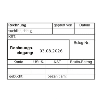 Rechnungseingangsstempel Kostenstelle & Bruttobetrag – Stempelabdruck