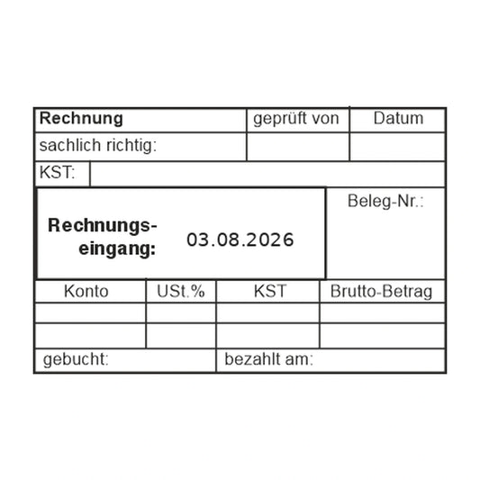 Rechnungseingangsstempel Kostenstelle & Bruttobetrag – Stempelabdruck