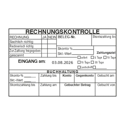 Rechnungskontrollstempel Skonto & Zahlungsziel – Stempelabdruck