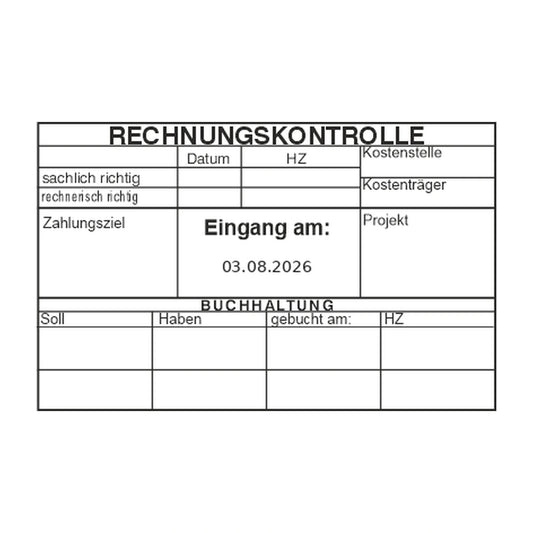 Rechnungskontrollstempel Buchhaltung Soll/Haben – Stempelabdruck