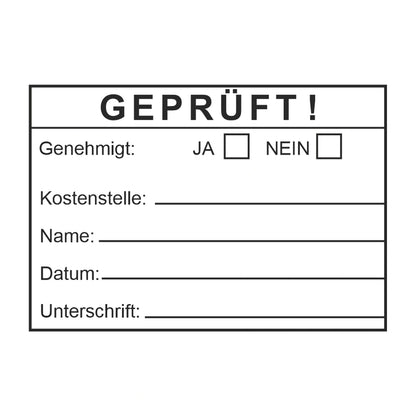 Genehmigungsstempel Kostenstelle & Freigabe – Stempelabdruck