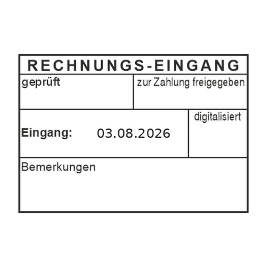 Digitalisiert-Stempel Rechnungseingang – Stempelabdruck