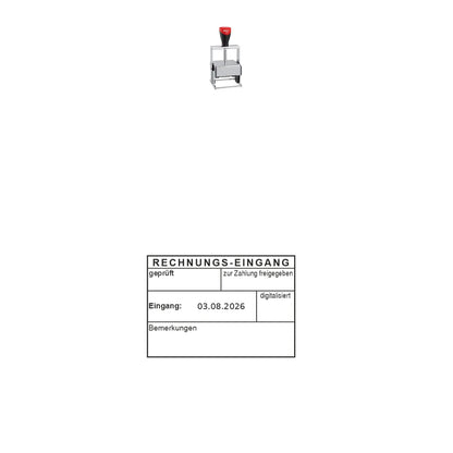 Digitalisiert-Stempel Rechnungseingang – Stempelgerät mit Abdruck