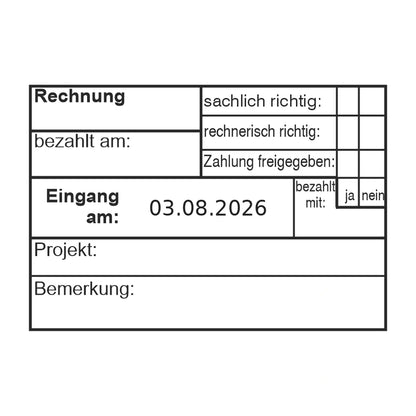 Projektrechnungsprüfstempel Zahlung & Freigabe – Stempelabdruck