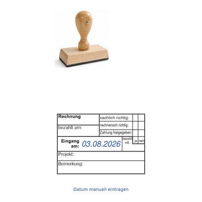 Projektrechnungsprüfstempel Zahlung & Freigabe – Stempelgerät mit Abdruck