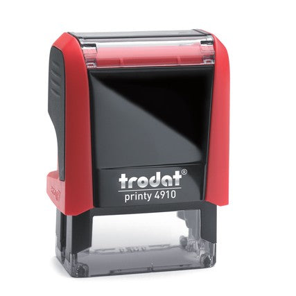 Trodat 4910 – individueller Stempel 26 × 9 mm – Gehäusefarbe Feuerrot