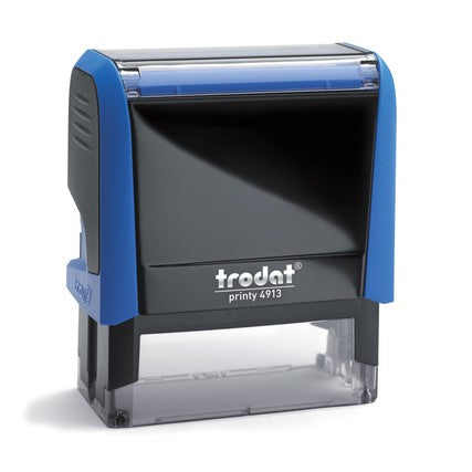Trodat 4913 – individueller Stempel 58 × 22 mm – Gehäusefarbe Himmelblau