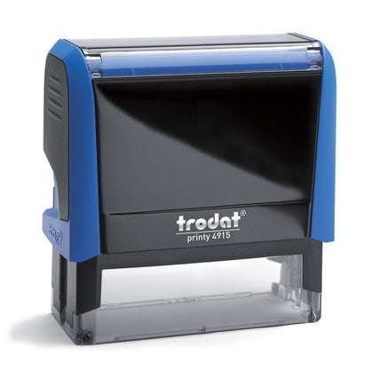 Trodat 4915 – individueller Stempel 70 × 25 mm – Gehäusefarbe Himmelblau