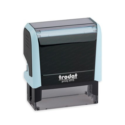 Trodat 4915 – individueller Stempel 70 × 25 mm – Gehäusefarbe Pastell Blau
