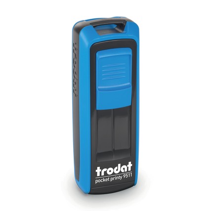 Trodat 9511 – individueller Stempel 38 × 14 mm – Gehäusefarbe Himmelblau