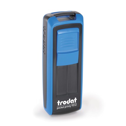 Trodat 9512 – individueller Stempel 47 × 18 mm – Gehäusefarbe Himmelblau
