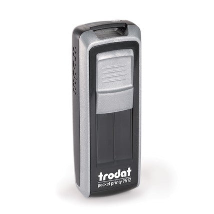 Trodat 9512 – individueller Stempel 47 × 18 mm – Gehäusefarbe Silber