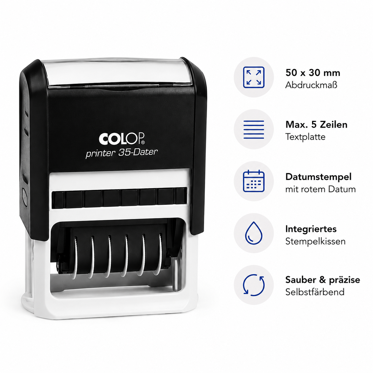COLOP Printer 35 Dateur 50x30mm 5 lignes