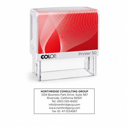 COLOP Printer 50 – tampon personnalisable 69 × 30 mm, 7 lignes