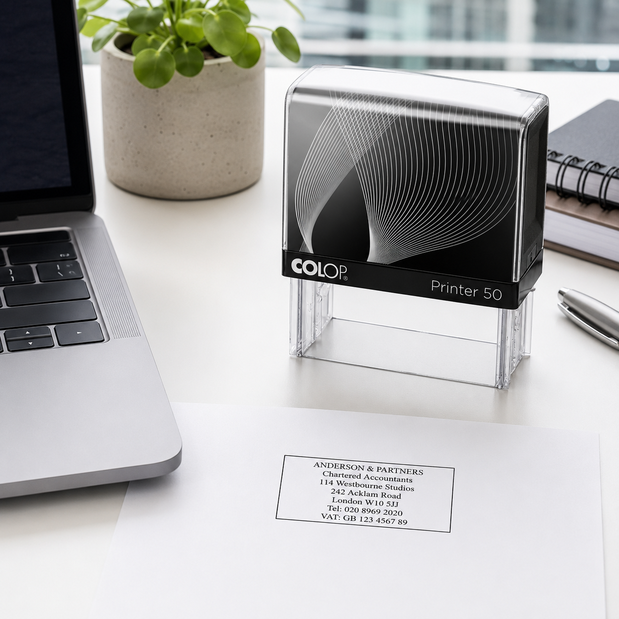 COLOP Printer 50 – tampon personnalisable 69 × 30 mm, 7 lignes