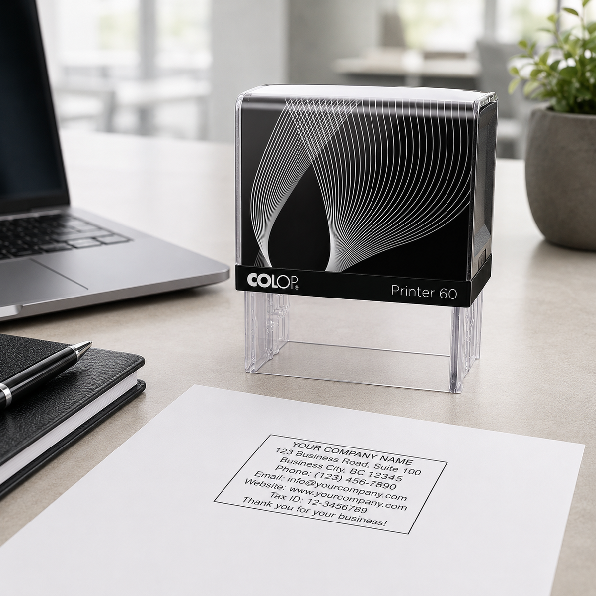 COLOP Printer 60 – tampon individuel 76 × 37 mm, 8 lignes