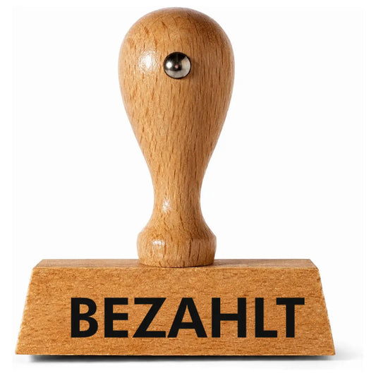 Bezahlt - Holzstempel 40x10mm