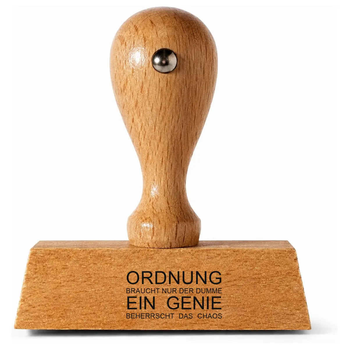 ORDNUNG BRAUCHT NUR DER DUMME – EIN GENIE BEHERRSCHT DAS CHAOS - Holzstempel 40x20mm