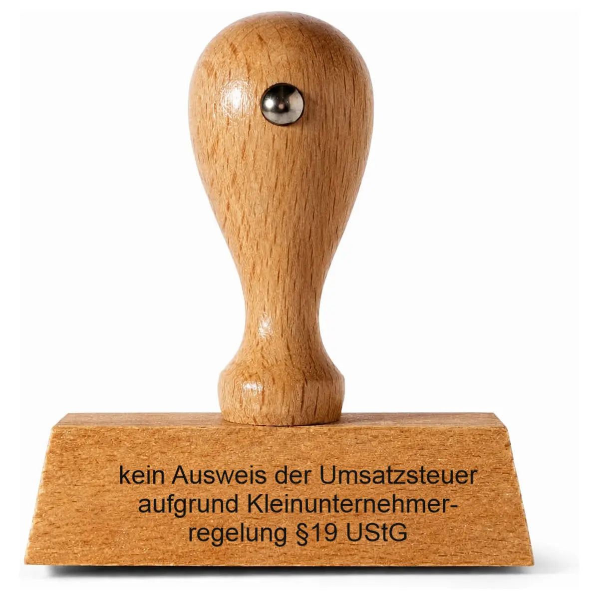 Kein Ausweis der Umsatzsteuer aufgrund Kleinunternehmerregelung §19 UStG - Holzstempel 50x15mm