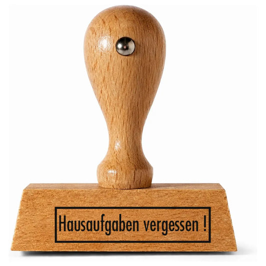 Hausaufgaben vergessen! – Holzstempel 40 × 15 mm