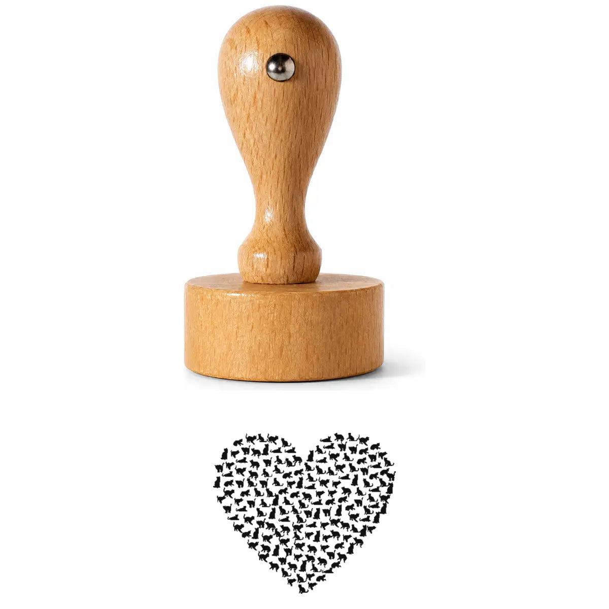 Hundeherz Rundstempel aus Holz – HS-7829