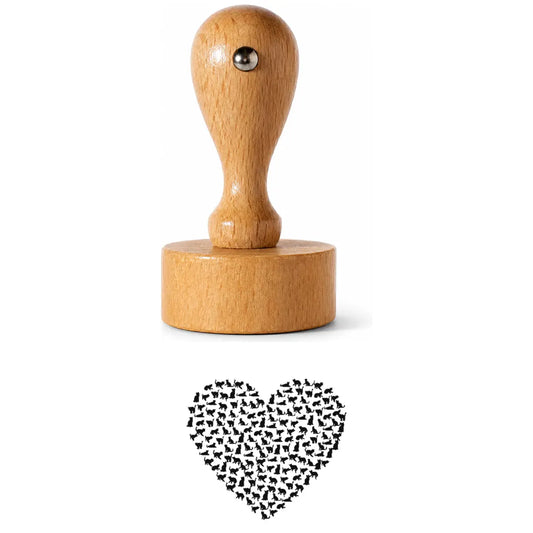Hundeherz Rundstempel aus Holz – HS-7829