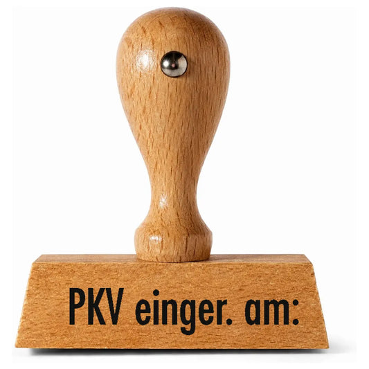 PAV einger. am: – Holzstempel 40 × 10 mm