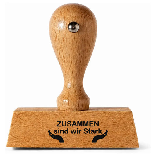 ZUSAMMEN \ sind wir Stark j – Holzstempel 40 × 15 mm