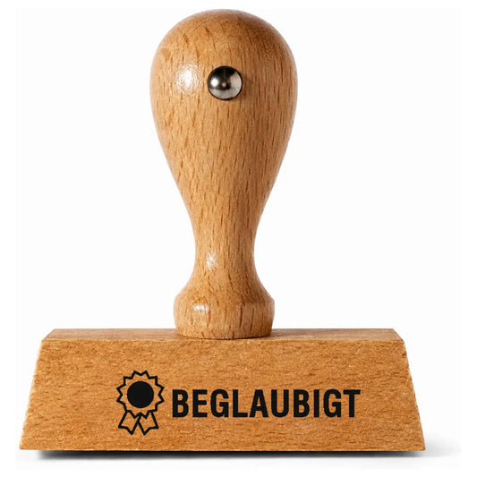 BEGLAUBIGT – Holzstempel 40 × 10 mm