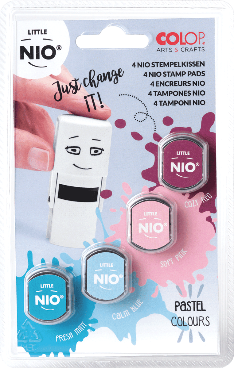 COLOP Little NIO – Stempelkissen-Set mit 4 Farben – Pastellfarben