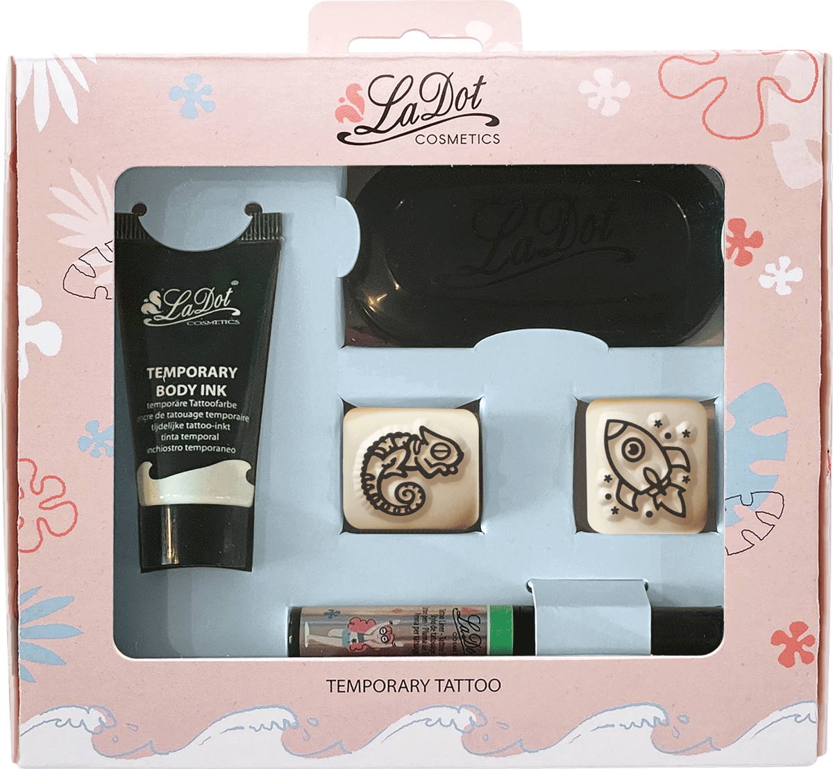 COLOP LaDot Tattoo-Set – Chamäleon und Rakete – Standard